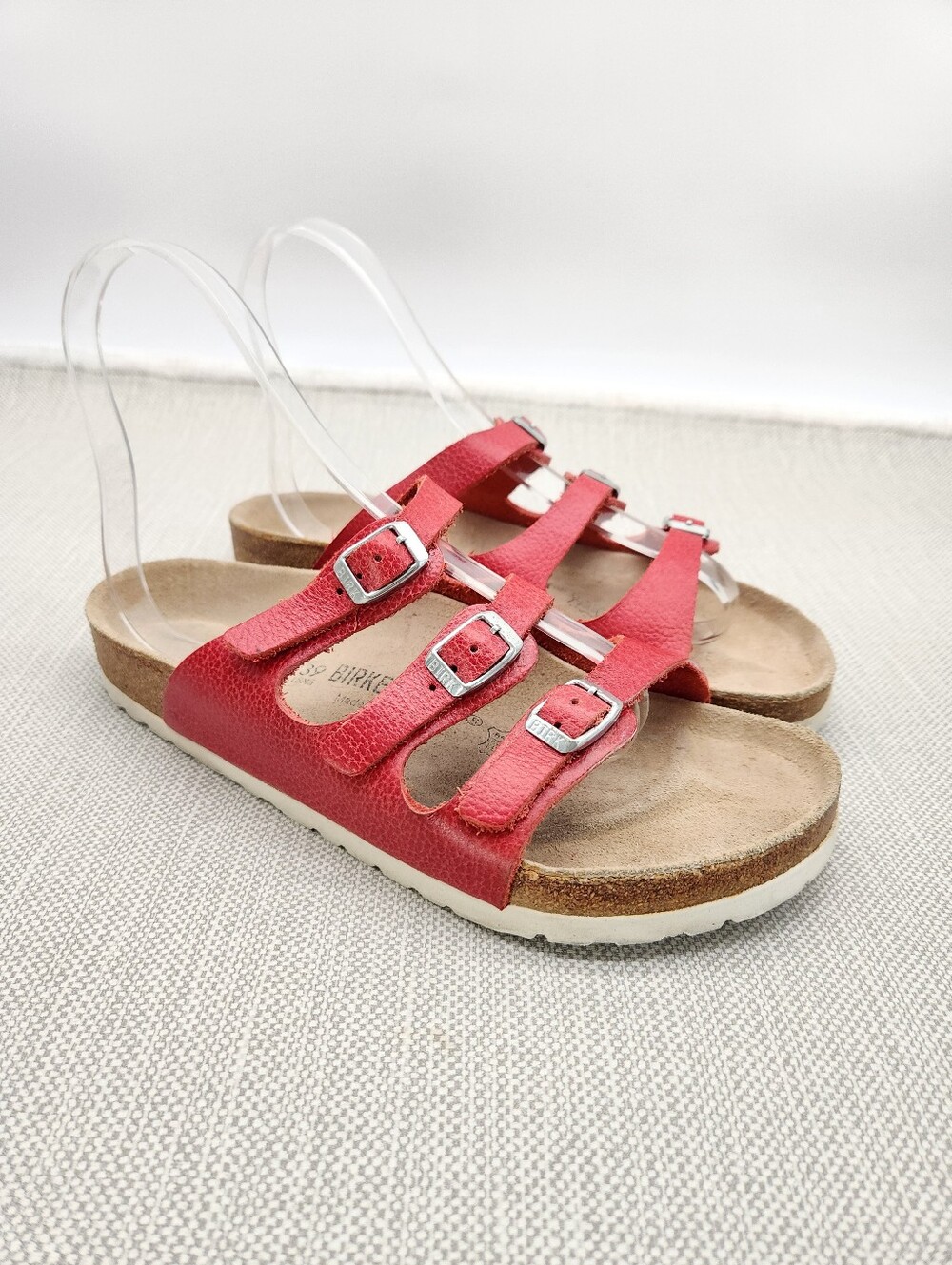 Birkenstock Florida  Size 8 Red Leather Sandals